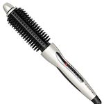 MIRACOMB Hair Curler Straightening Brush Ceramic Tourmaline Cool Touch PRO Multi Styler with 5 Heat Adjustments 1 Inch Barrel Auto Shut off Pearl White