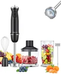 Immersion Blender Handheld Hand Blender, 800W 5 in 1 Hand Mixer Stick, BPA-Free 12 Speed Handheld Blender 304 Stainless, Mixing Beaker, Chopper, Whisk, Milk Frother, Soup, Smoothies, Baby Food, Sauce
