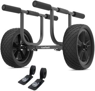 GanFindX Heavy-Duty Aluminum Kayak Cart W / 2 Webbing Straps & 8" Solid Airless Wheels, 450LBS Weight Capacity, Easy Detachable Assembly & Adjustable Width Kayak Dolly, Suitable for Kayak and Canoe