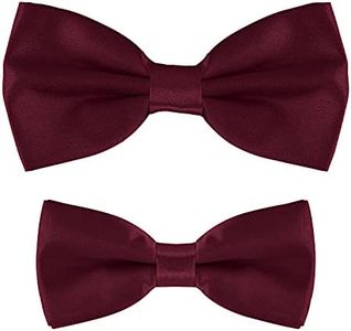 MASADA Ensemble de nœuds papillon père-fils DonDon en look partenaire, déjà attaché et ajustable - Bordeaux