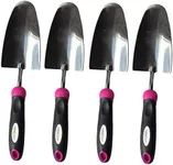 Garden Guru Super Strong Garden Trowel Hand Shovel - Stainless Steel - Rust Resistant - Ergonomic Grip - Perfect Tool for Gardening, Weeding, Transplanting and Digging in Garden Beds (Pink 4 Pack)