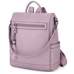 UTO Anti Theft Backpack for Women Ladies Travel Rucksack Convertible Shoulder Bag Tassel Deco Synthetic Leather Lavender