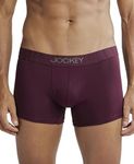 Jockey IC32 Men's Supima Cotton Elastane Stretch Solid Trunk with Ultrasoft Waistband_Wine Tasting_L