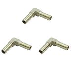 3pcs Brass Hose Barb Fitting 90 Degree Elbow 3/8" Barbed x 3/8" Barbed for Air/Water/Fuel/Oil/Gases