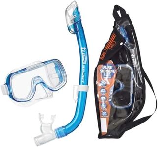 TUSA Sport Youth Mini-Kleio Mask and Dry Snorkel Combo Set, Clear Blue, UC-2022P-CB