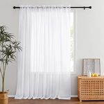 NICETOWN Extra Wide White Voile Sheer Curtain for Sliding Glass Door, Rod Pocket Soft & Elegant Curtain Drape Room Divider for Home Decor (1 Piece, W120 x L84)