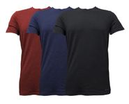 Columbia Mens Performance Cotton/Stretch Crew-Neck Tee 3 Pack Solid, Black/Port Royal/India Ink, L