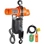 VEVOR Electric Chain Hoist, 2200 lbs Load Capacity, 10 ft Lifting Height, 6.9 ft/min Speed, 120V, Single Phase Overhead Crane with Chain, 10 ft Wired Remote Control for Garage, Shop, Hotel, and Home