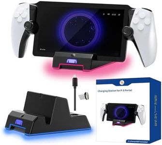 WUXIDIXI Charging Station for PS Portal Remote Player, Fast Charging PS Portal Charger Dock Stand with 5 RGB Light Modes and Type-C Magnetic Charging, PS Portal Accessories Black