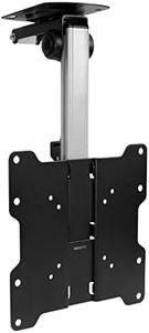 Mount-It! Flip Down TV and Monitor Mount | Ceiling Kitchen Overhead and Under Cabinet Mount | Fits Flat Screens 13 15 17 19 21.5 24 27 32 37 Inches | VESA Compatible 75 - 200 | Height Adjustable