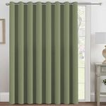 Blackout Patio Curtains 100 x 108 Inches Solid Thermal Insulated Grommet Blackout Curtains/Drapes for Sliding Door Extral Wide Blackout Curtain Panels Room Divider, 9' Tall by 8.5' Wide - Sage