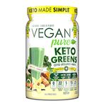 Vegan Pure SUPER GREENS with MCT | #1 Green Veggie Superfood Powder with MCT | 24 Servings | 20+ Whole Foods (Wheat Grass, Spirulina, Chlorella, Kelp, Alfalfa), 2.5 Billion CFU Probiotics, Fiber & Enzymes, Vegan, Non-GMO, Dairy Free, Low Carb, Sugar Free Vanilla, 404g