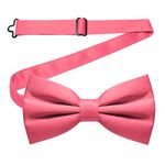 JEMYGINS Solid Color Pre-tied Bow Tie Adjustable Bowtie for Men, Deep Pink, general