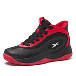 Reebok Open Gym Kids Basketball Shoes for Boys and Girls Sneakers Size Big and Little Kid 11 to 7, Black/Red/Black, 4.5 Big Kid
