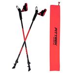FitTrek Nordic Walking Poles for Men Women - 2 Pack Aluminum Nordic Walking Sticks - Nordic Poles with Ergonomic Grip Adjustable Ultralight for Hiking, Camping, Trekking, Mountaineering, Backpacking