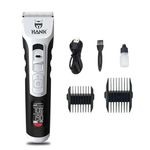 HANK Dog Hair Trimmer - Pet Hair Clipper - Grooming Kit - Titanium Blade - LCD Display - Cordless - 5 Speed Mode - Low Noise - Rechargeable Thick Hair Cutting Machine