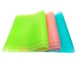 ninecessary Fridge Liners 9 Pcs, Non Adhesive Refrigerator Mats, Washable Refrigerator Pads, EVA Table Drawer Placemats (3 Blue+3 Green+3 Red), Size 17.7" x 11.4"