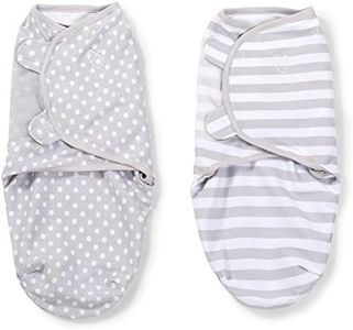 SwaddleMe Original Swaddle – Size Small, 0-3 Months, 2-Pack (Grey Dot Stripe)