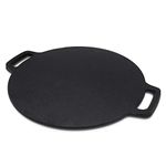 12.6-Inch Cast Iron Roti Tawa, Double Handled Cast Iron Crepe Pan for Dosa, Tortillas