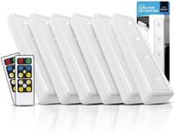 Brilliant Evolution Wireless LED Under Cabinet Light 6 Pack with 2 Remote Controls, Battery Powered Lights, Kitchen Under Cabinet Lighting, Touch Light, Stick On Lights, Push Light