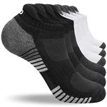 coskefy Running Socks Thick Cushion Ankle Socks Trainer Socks for Men Women Cotton Sports Socks (6 Pairs)