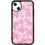 MAYCARI iPhone 13 Case with Art Pink Bear Pattern Design, Girly Aesthetic Animal Pattern with Slim Soft TPU Hard Back Protective Case for Girls Women Children(iPhone 13 Case)