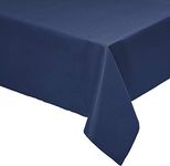 Amazon Basics Rectangle Washable Polyester Fabric Tablecloth - 152.4" x 259.08 cm", Navy Blue, Pack of 2