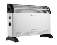 Belaco 2000W white Electric Portable Convector Heater 3 adjustable heat settings fast heating space heater including wall bracket wall Manual Thermostat Black BS plug