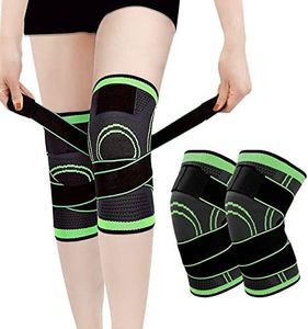 DKDDSSS Rodillera Menisco Ligamento, 2 Pieza Rodilleras Deportivas para Hombres y Mujeres Compresión Antideslizante Rodillera Rotuliana para Aliviar Dolor, Artritis, Crossfit, Correr(L)