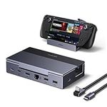 UGREEN Steam Deck Dock (6-in-1), 4K@120Hz HDMI, 100W PD, 1Gbps Ethernet, USB-A & C Ports, Adjustable & Foldable Aluminum Stand, Detachable USB-C Cable for Steam Deck (OLED), ROG Ally X, Legion Go