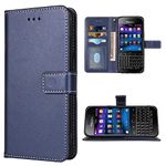 FDCWTSH Compatible with BlackBerry Classic Q20 Wallet Case Wrist Strap Lanyard Leather Flip Cover Card Holder Blue