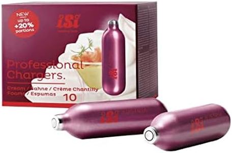 iSi North America North America 8.4g Cream Chargers - Pack of 10 - Non-Threaded Cream Whipper Charger Cartridges