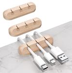 SOULWIT Cable Holder Clips, 3-Pack Cable Management Cord Organizer Clips Self Adhesive for Desktop USB Charging Cable Nightstand Power Cord Mouse Cable Wire PC Office Home