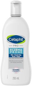 CETAPHIL Pro Eczema Prone Skin Restoring Body Wash 295 ml, For Dry & Itchy Sensitive Skin, Gently cleanses without drying, Fragrance Free, Paraben Free, Hypoallergenic, Dermatologist Tested