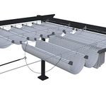 ECOOPTS 4'x12' Retractable Wave Sun Shade Canopy Pergola Cover Shade Sail Awning for Patio Porch Garden Yard Deck Outdoor (Light Grey)