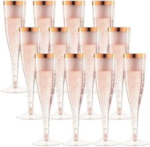 Enjoyaa Champagne Flutes 6.5 OZ Reusable Champagne Flutes Wine Glasses Rose Gold Party Wine Cups Champagne Flute Glasses Shot Glasses for Party Wedding Birthday Anniversary (24)