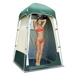 Outdoor Shower Tent Changing Room Privacy Portable Camping Shelters (White+Green)