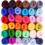 M-Aimee 36 Colors Fibre Wool Yarn Roving for Needle Felting Hand Spinning DIY Craft Materials