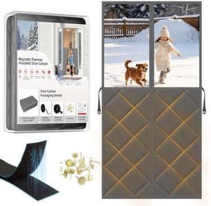 ZTIONHD Magnetic Thermal Insulated Door Curtain Fits 72x80inch Double Door