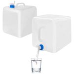 2 Pack Collapsible Water Container with Spigot, 5.3 Gal BPA Free Portable Camping Water Storage Carrier Jug for Outdoors