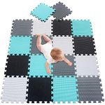 meiqicool EVA Foam Play Mat for Children with Puzzle 18 Rugs Premium Quality Children’s Interlocking Floor Tile Set - Large 1.62 Sqm Coverage for Kids Soft Play 01040812