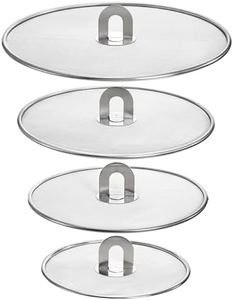 Nicunom 4 Pack Splatter Screen for Frying Pan, 13", 11.5", 10", 8" Stainless Steel Grease Splatter Guard with Fold Flat Knob, Kitchen Oil Splatter Guard Set for Safe Cooking