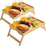 Pipishell Bamboo Bed Tray Table wit