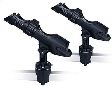 Hitorhike Fishing Rod Holder Universal Fit Kit with Mount Allows for 360-degree Adjustment Kayak Fishing Boat Powerlock Rod Holder (Fishing Rod Holder x2+Round&Square Rail Mount x2)