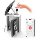 WeHere Key Lock Box Wall Mount with Key Drop Slot, Smart LockBox, OTP/APP Bluetooth/Wi-Fi/Fixed Code/Key Unlock, Key Safe Security Storage for House Outside, Realty Business, Apartment, Store, Car