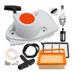 Hoypeyfiy Recoil Pull Starter with Air Filter Tune Up Kit Replacement for S-t-i-h-l TS410 TS420 TS480i TS500i 4238-190-0300 4238-190-0302 4238-190-0301