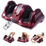 WELLHUT Foot Massager Machine Shiatsu Foot and Calf Massager for Ankle, Calf Leg Arm, Shiatsu Kneading Rolling, Gifts for Men and Women, Burgundy