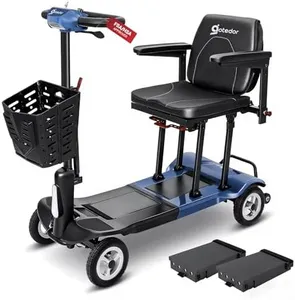 [2026 Upgrade] Aotedor Ultra Lightweight Mobility Scooters for Adults, 36Lbs Foldable Motorized Scooter for Seniors with 2 Lithium Batteries All Terrain Electric Power Scooter Airline Approved