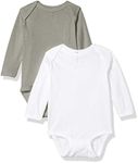 Marky G Apparel Baby Long Sleeve Bodysuit, White/Titanium, 18 Months