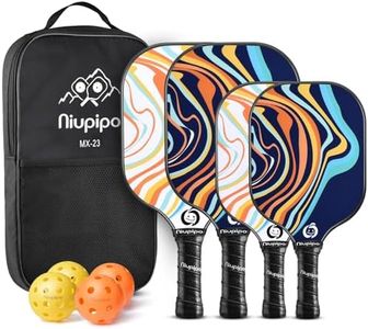 Niupipo Pickleball Paddles, Parent, Child Pickleball Set, USAPA Approved Pickleball Paddles 4 Pack, 4 Balls, 1 Pickleball Bag, Fiberglass, Lightweight Pickleball Paddle